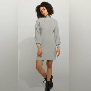 Gentle Fawn Chloe Sweater Dress NWT Medium Heather Grey Waffle Knit Cozy Mock Ne